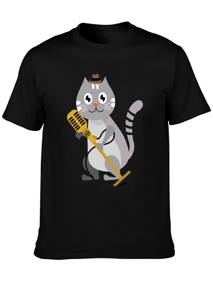 Cool Cat Singer T-Shirt - Black