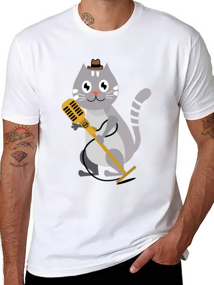 Cool Cat Singer T-Shirt - Black