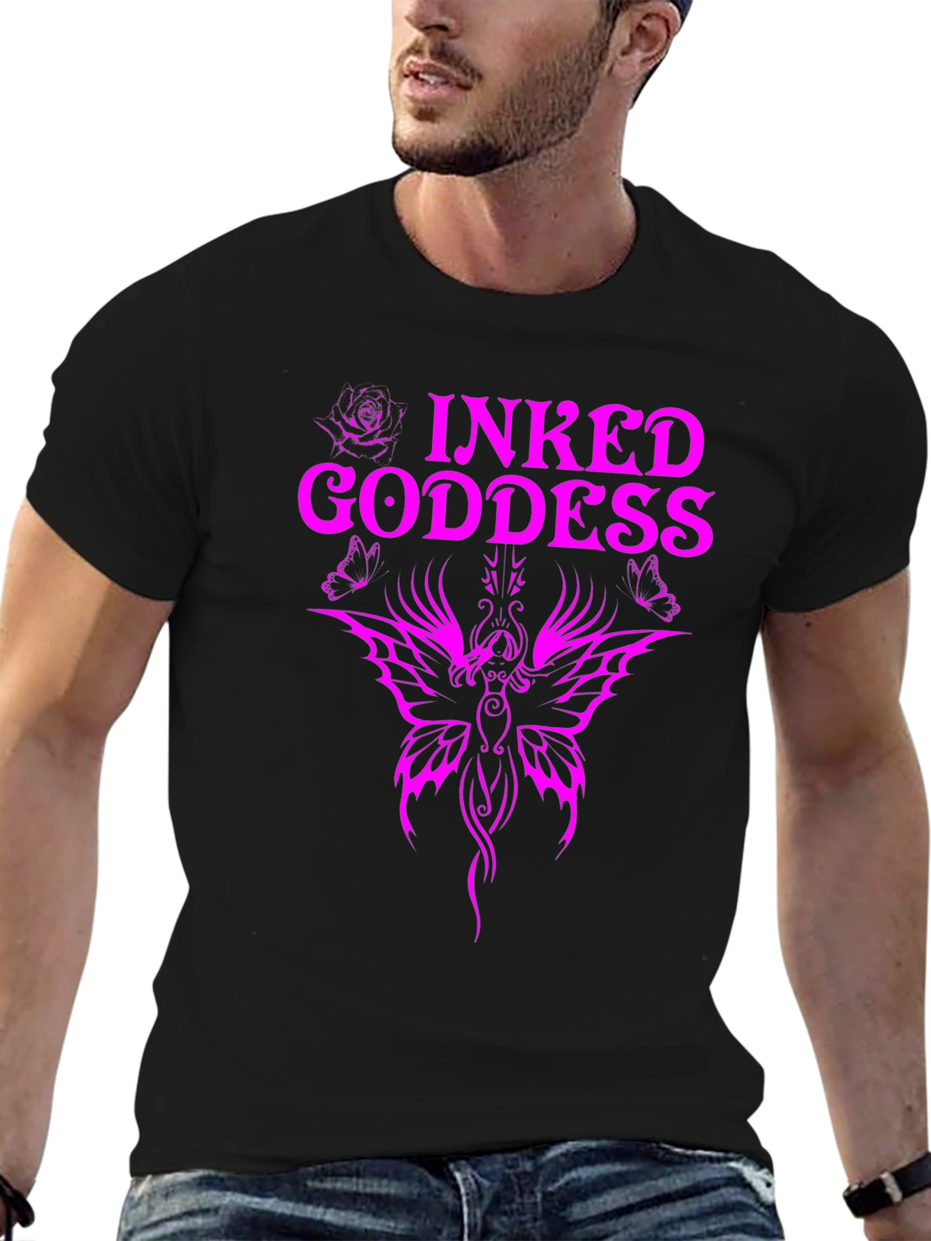 Inked Goddess Graphic Tee - Black