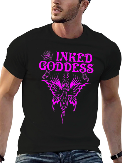 Inked Goddess Graphic Tee - Black