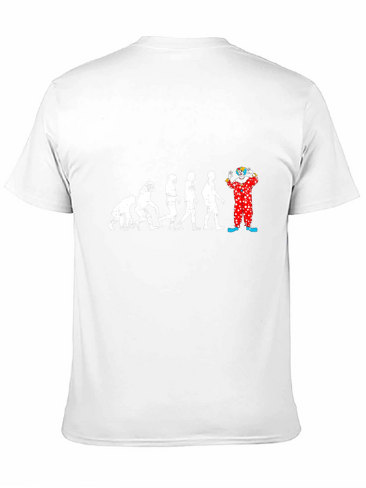 Evolution to Clown Graphic T-Shirt - Funny Design