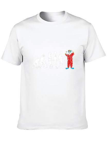 Evolution to Clown Graphic T-Shirt - Funny Design