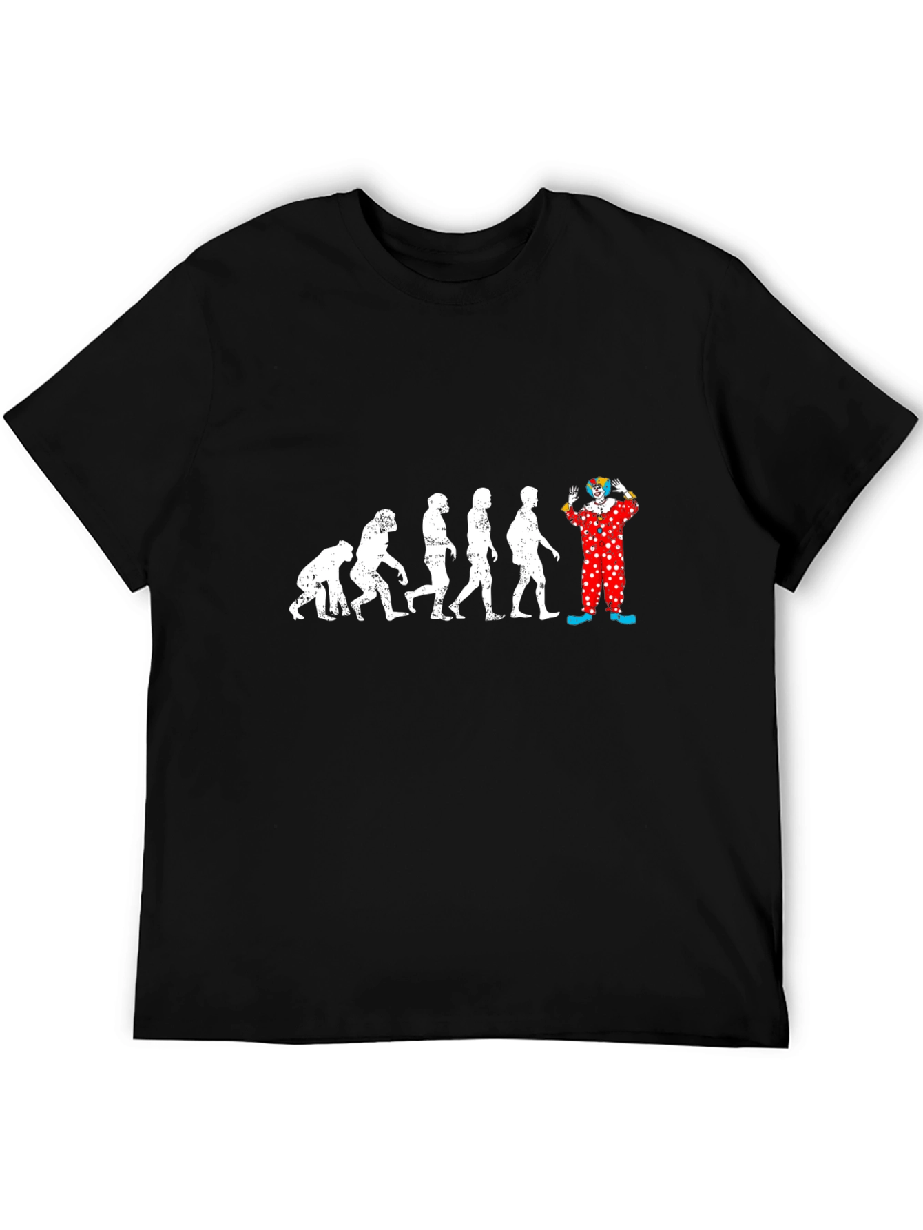 Evolution to Clown Graphic T-Shirt - Funny Design