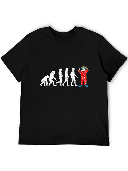 Evolution to Clown Graphic T-Shirt - Funny Design