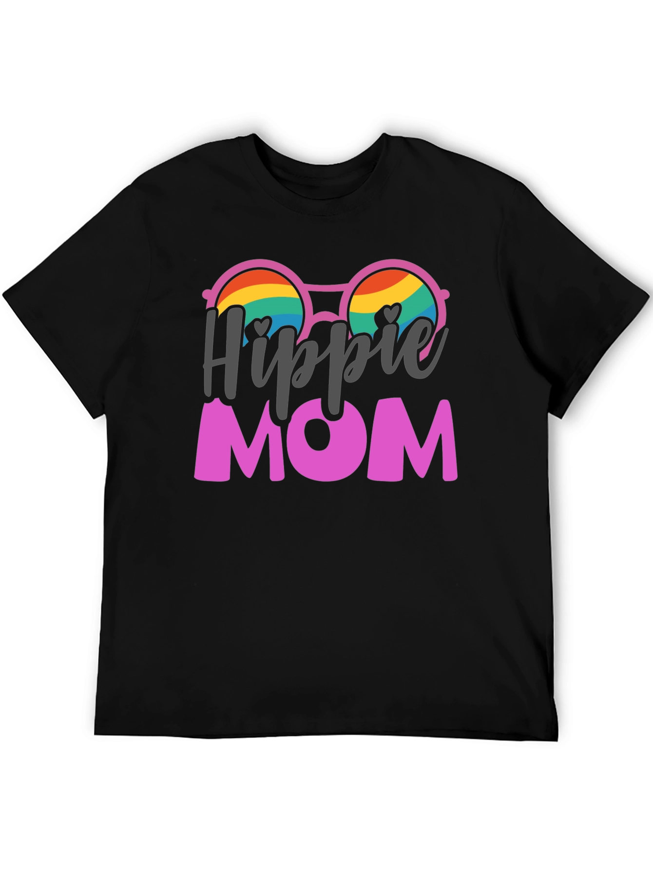 Hippie Mom Graphic Tee - Black