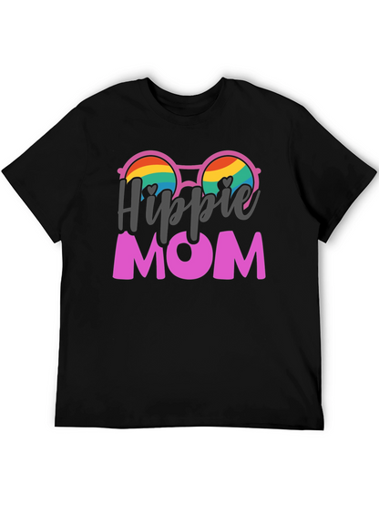Hippie Mom Graphic Tee - Black