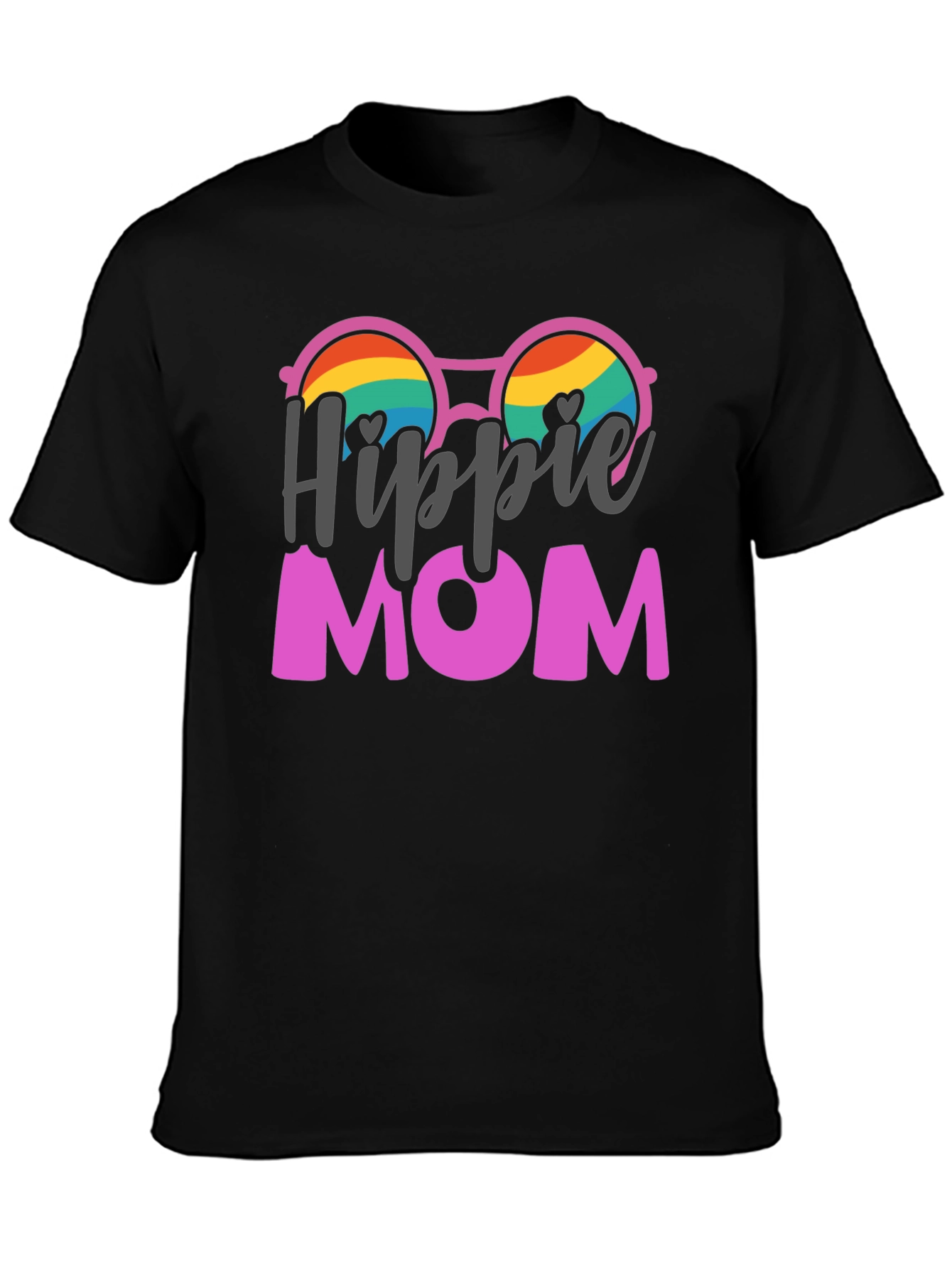 Hippie Mom Graphic Tee - Black