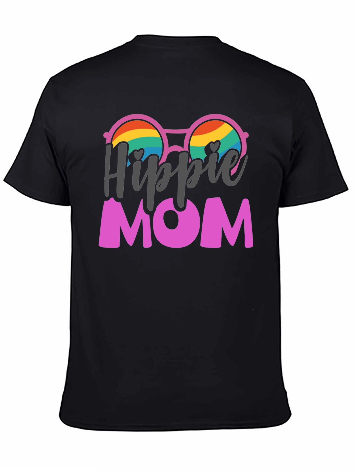 Hippie Mom Graphic Tee - Black