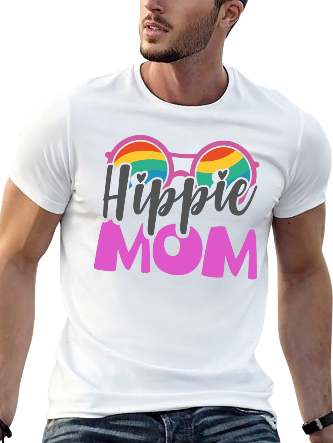 Hippie Mom Graphic Tee - Black