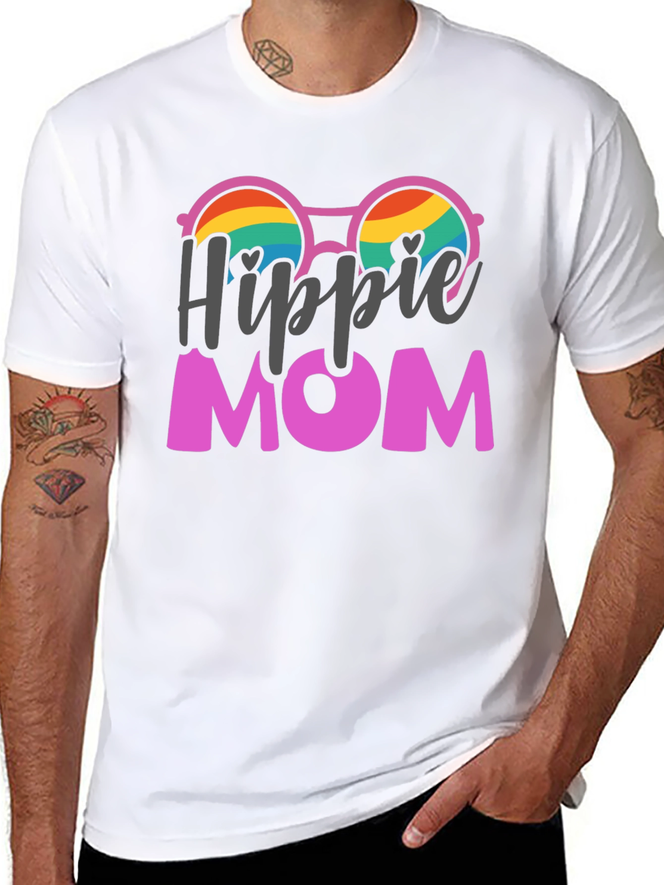 Hippie Mom Graphic Tee - Black