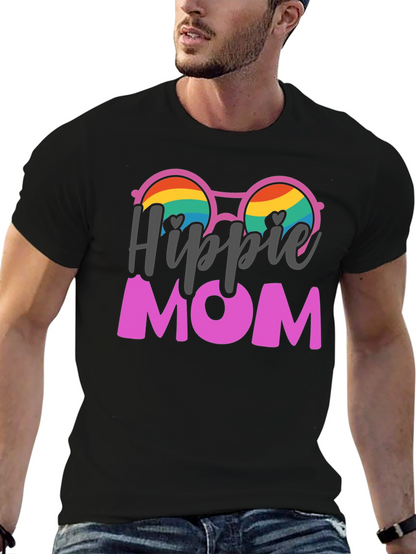 Hippie Mom Graphic Tee - Black