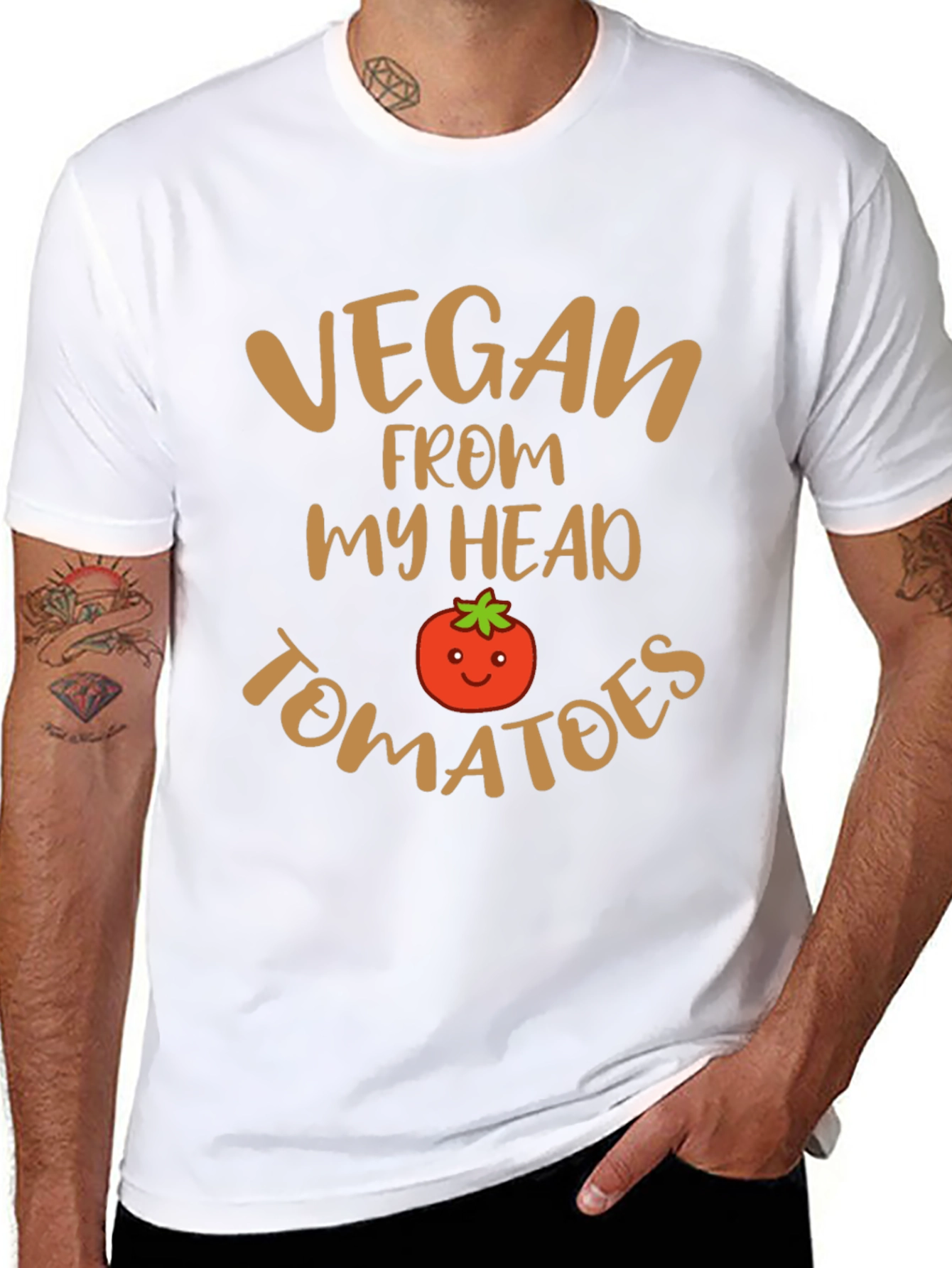 Vegan From My Head Tomatoes Graphic Tee