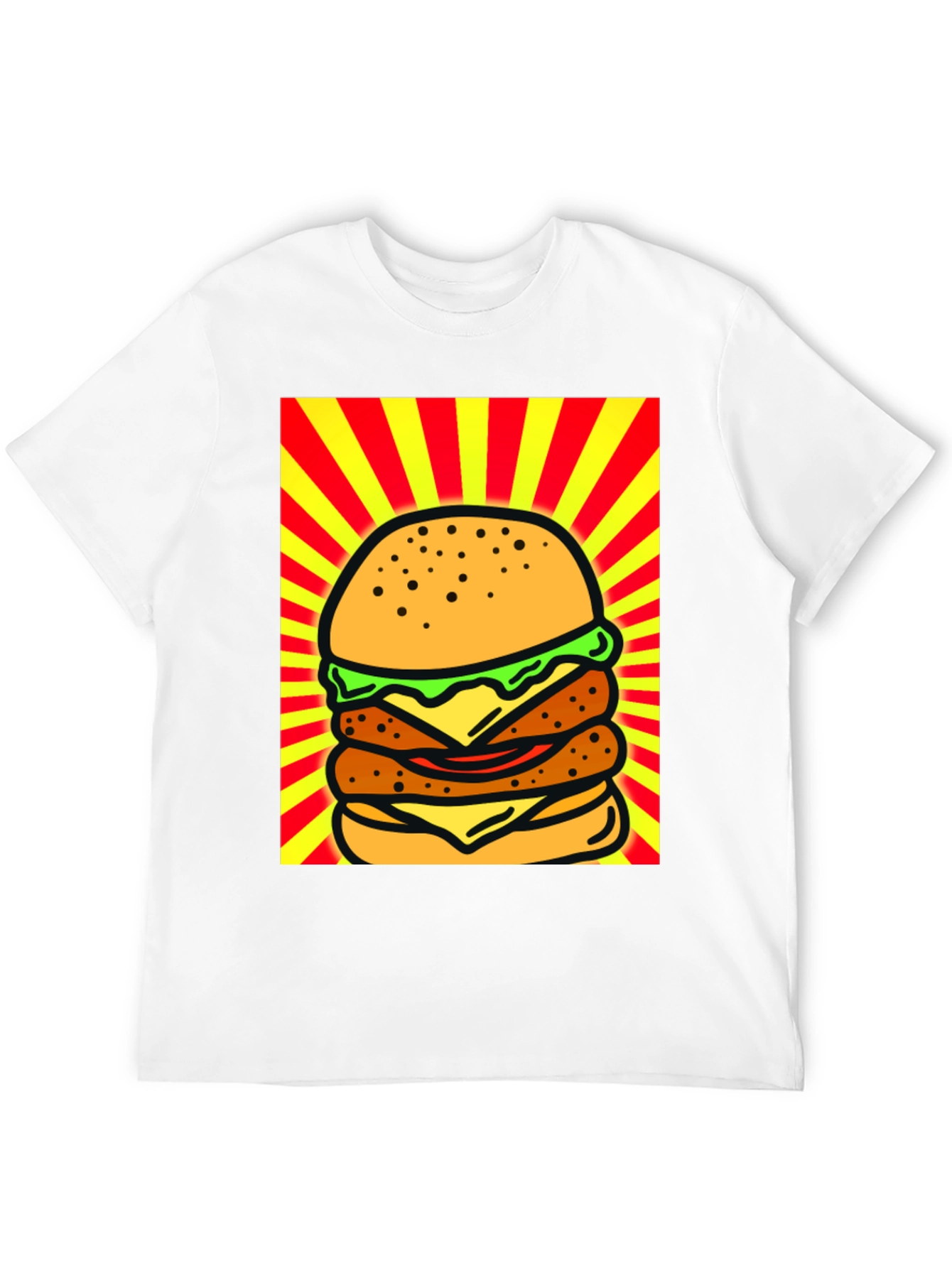 Burger Graphic Black T-Shirt