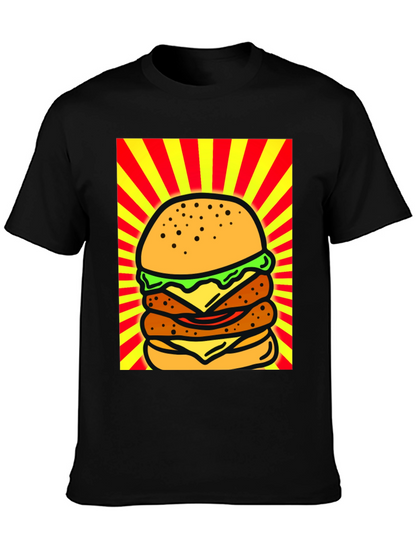Burger Graphic Black T-Shirt