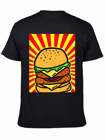Burger Graphic Black T-Shirt