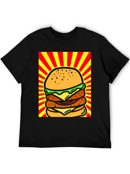 Burger Graphic Black T-Shirt