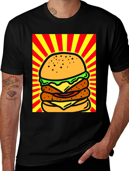 Burger Graphic Black T-Shirt
