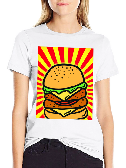 Burger Graphic Black T-Shirt