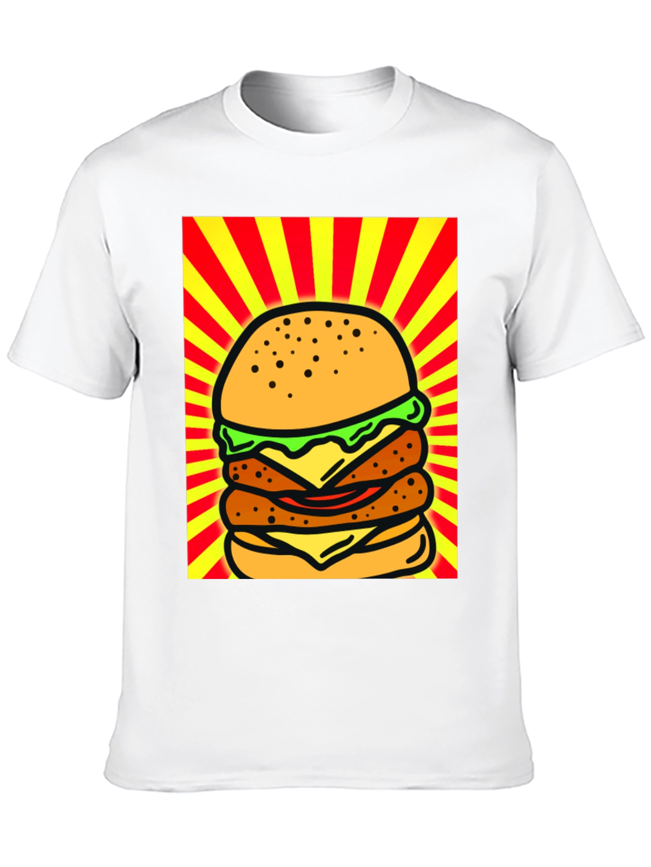 Burger Graphic Black T-Shirt