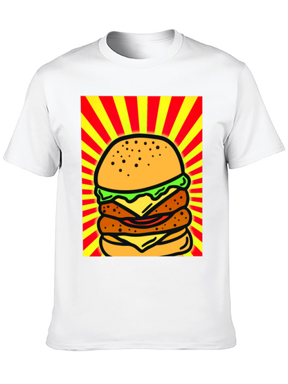 Burger Graphic Black T-Shirt