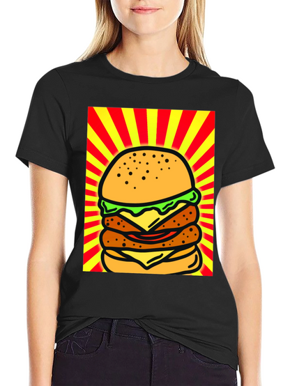 Burger Graphic Black T-Shirt