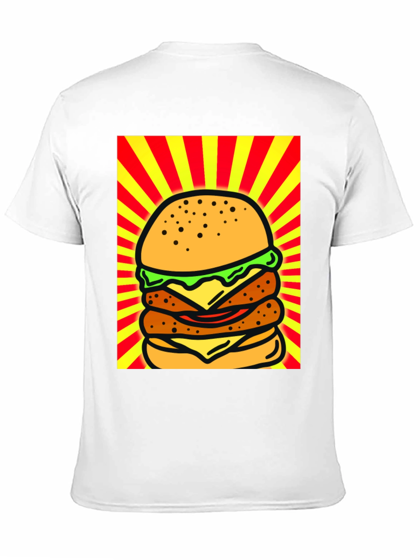 Burger Graphic Black T-Shirt