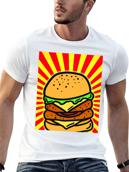 Burger Graphic Black T-Shirt