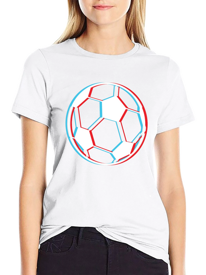 Soccer Ball Graphic Tee - Black Cotton T-Shirt