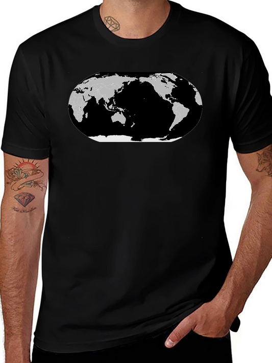 World Map Graphic T-Shirt - Black Cotton Tee