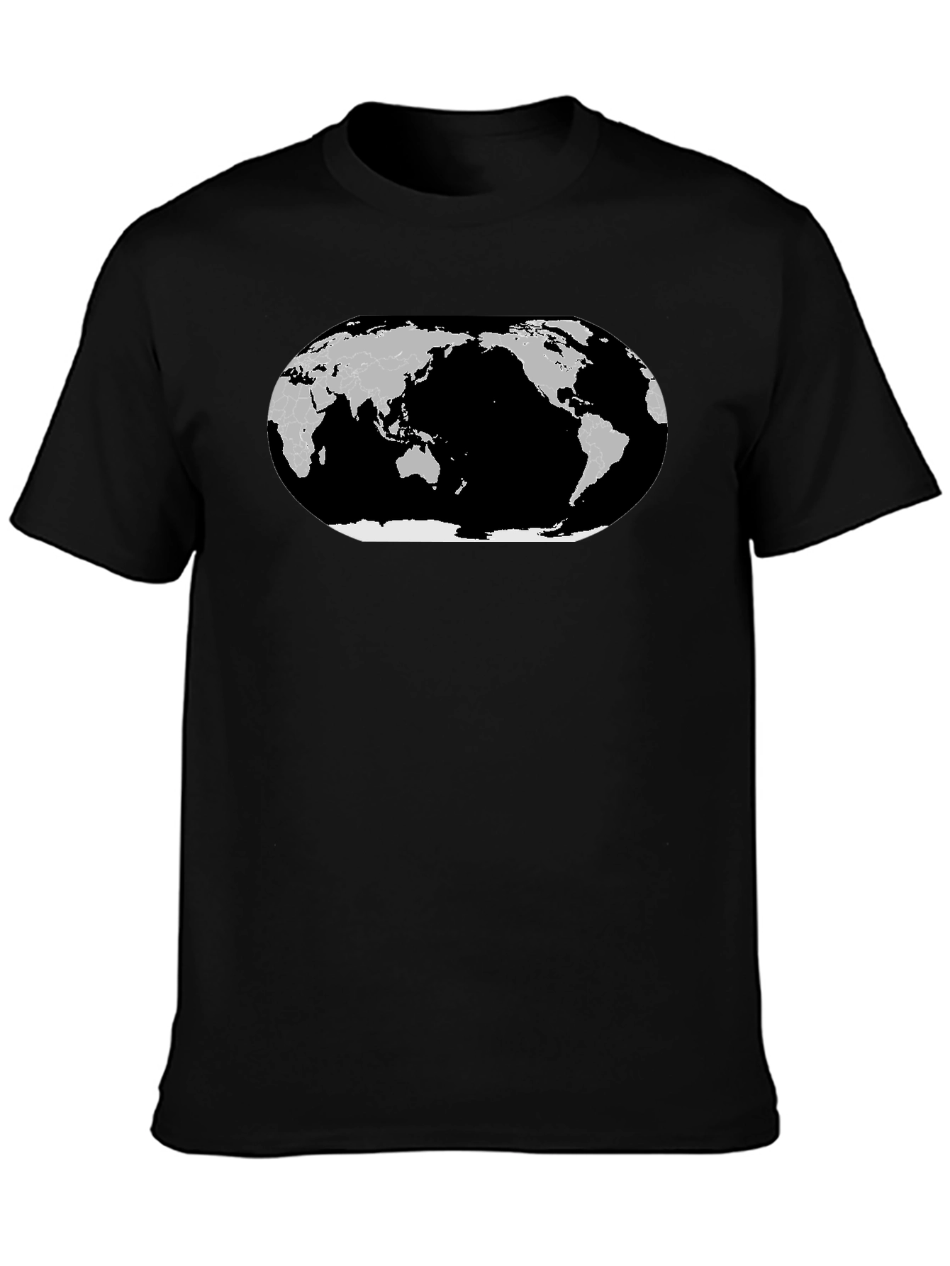 World Map Graphic T-Shirt - Black Cotton Tee