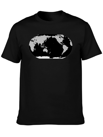 World Map Graphic T-Shirt - Black Cotton Tee