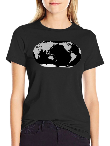 World Map Graphic T-Shirt - Black Cotton Tee