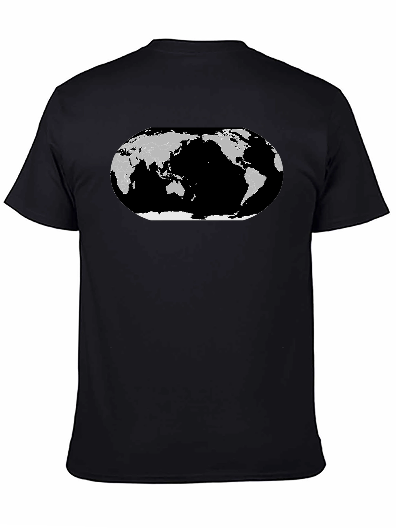 World Map Graphic T-Shirt - Black Cotton Tee