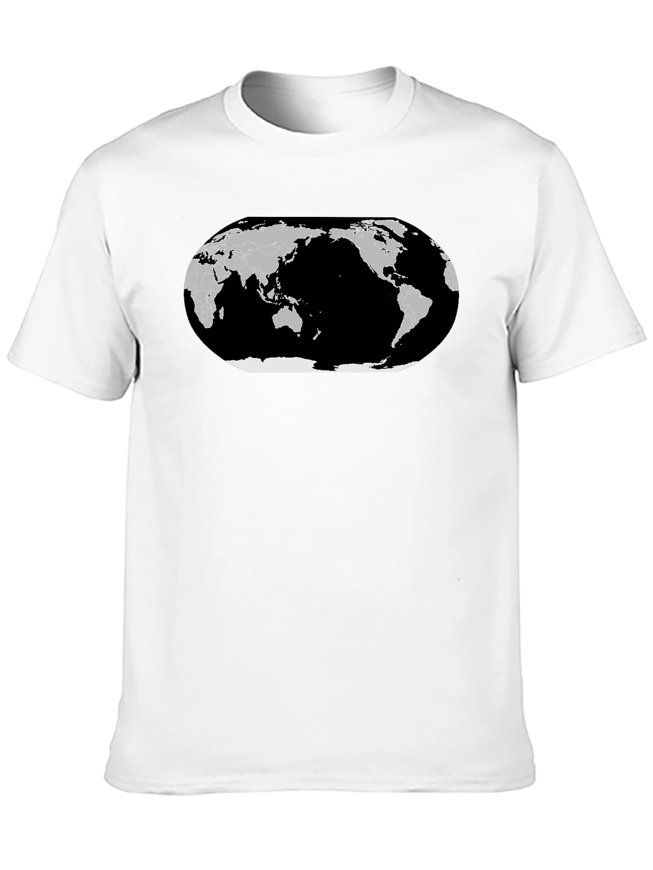 World Map Graphic T-Shirt - Black Cotton Tee