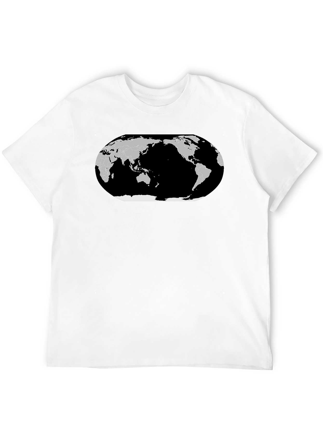 World Map Graphic T-Shirt - Black Cotton Tee