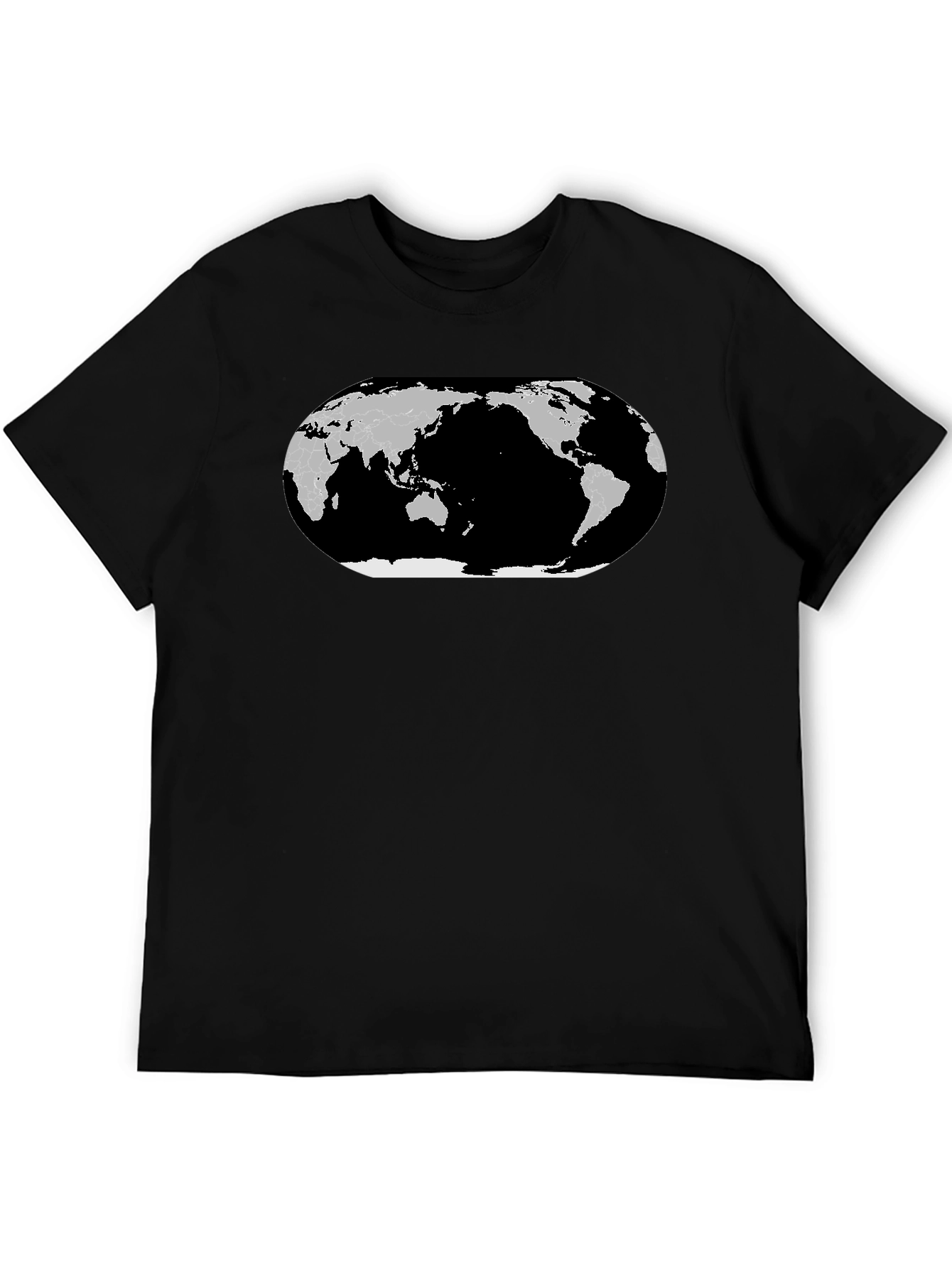 World Map Graphic T-Shirt - Black Cotton Tee