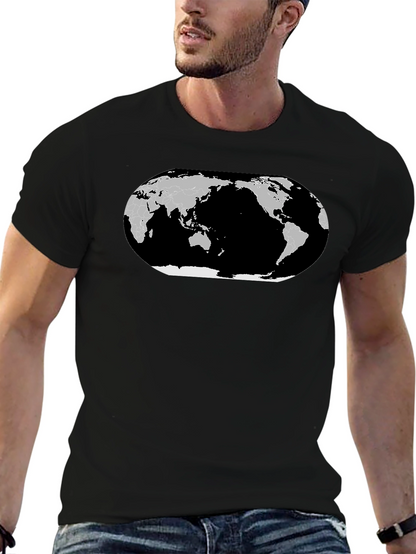 World Map Graphic T-Shirt - Black Cotton Tee