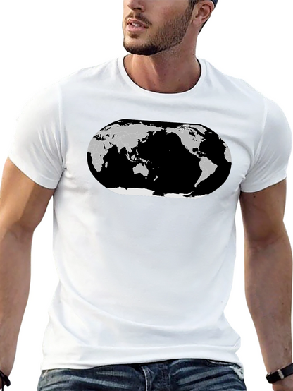 World Map Graphic T-Shirt - Black Cotton Tee