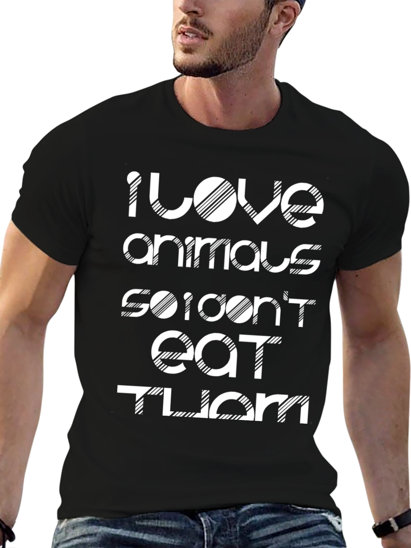 I Love Animals Vegan Graphic T-Shirt