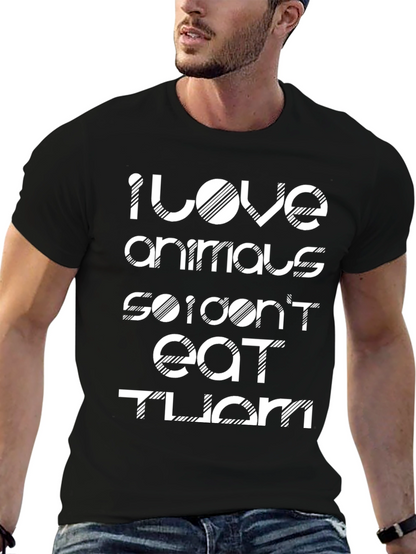 I Love Animals Vegan Graphic T-Shirt