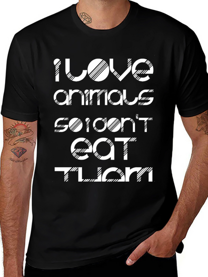 I Love Animals Vegan Graphic T-Shirt