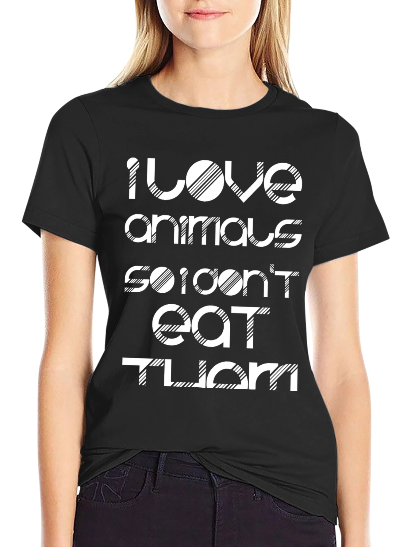 I Love Animals Vegan Graphic T-Shirt