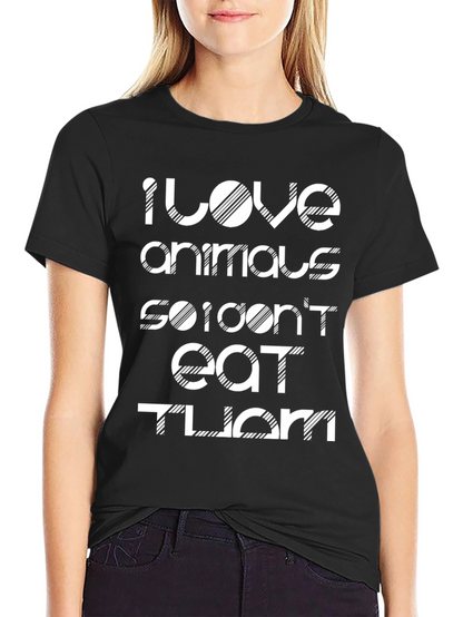I Love Animals Vegan Graphic T-Shirt