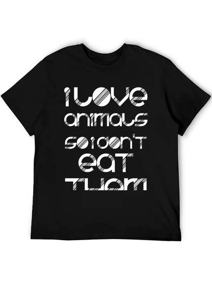I Love Animals Vegan Graphic T-Shirt