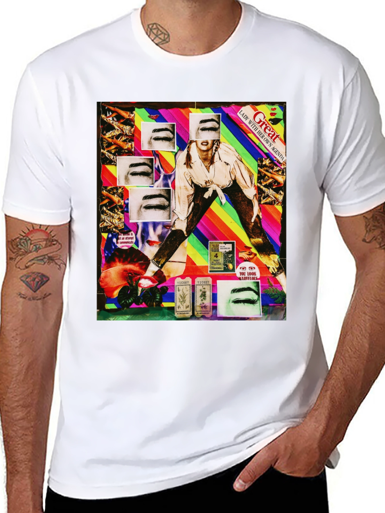 Abstract Graphic Print Black T-Shirt