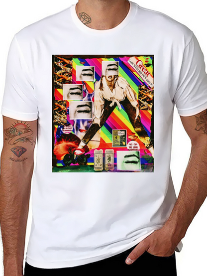 Abstract Graphic Print Black T-Shirt