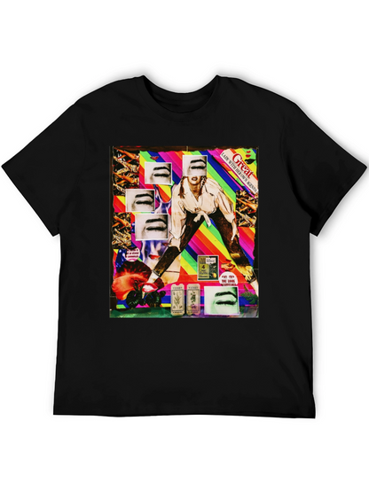 Abstract Graphic Print Black T-Shirt