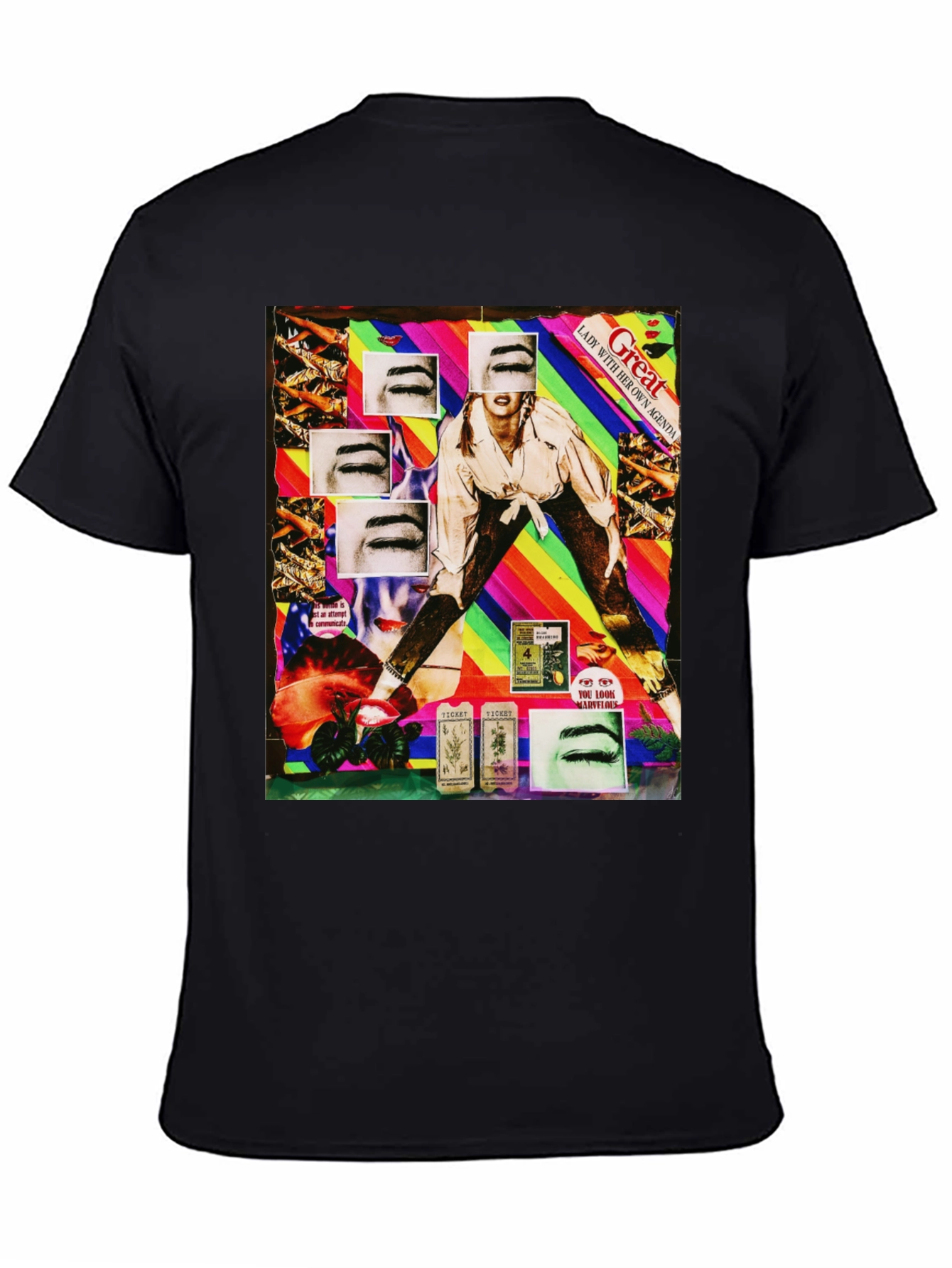 Abstract Graphic Print Black T-Shirt