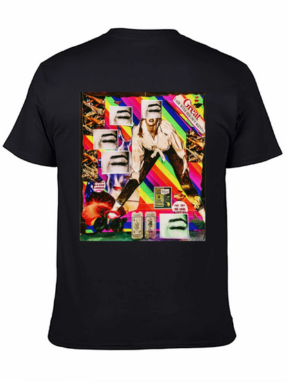 Abstract Graphic Print Black T-Shirt