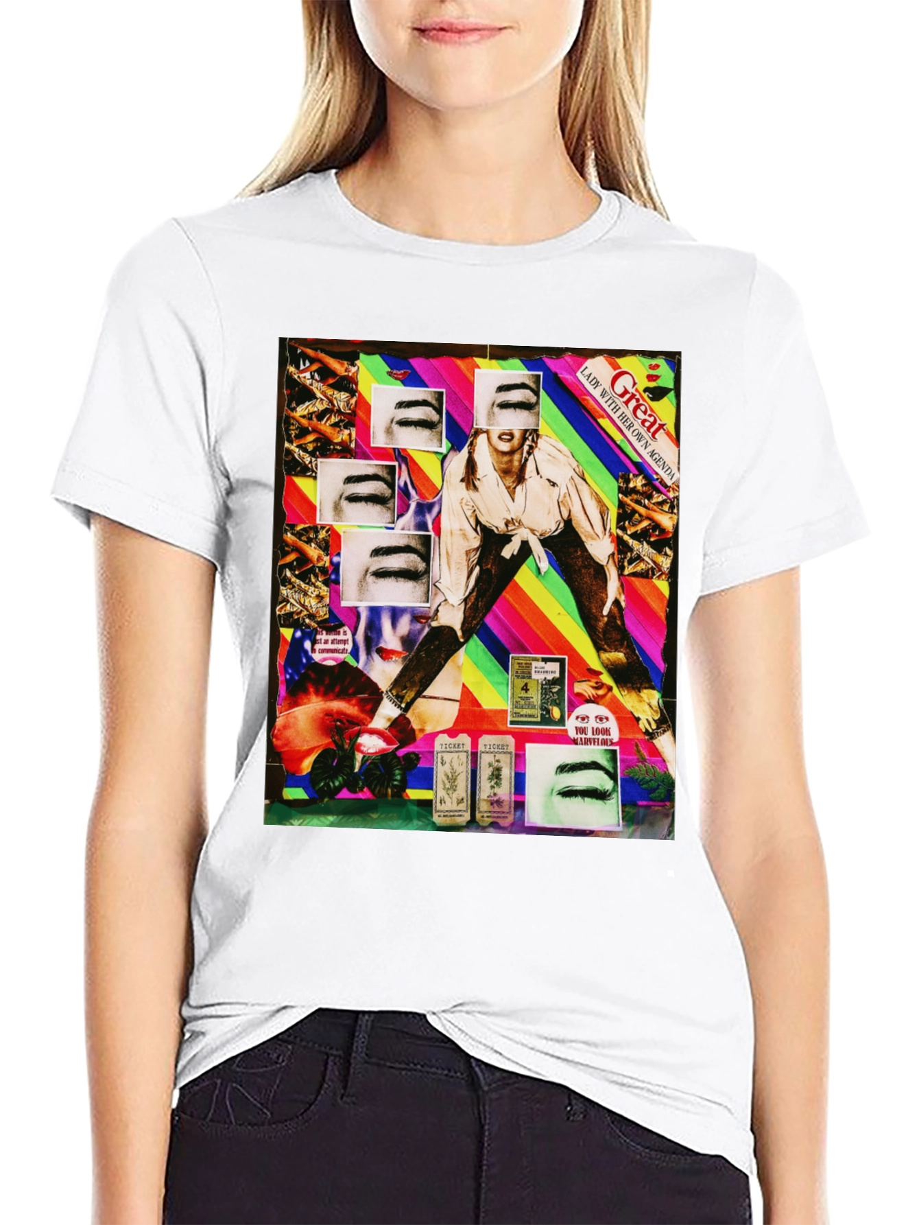 Abstract Graphic Print Black T-Shirt